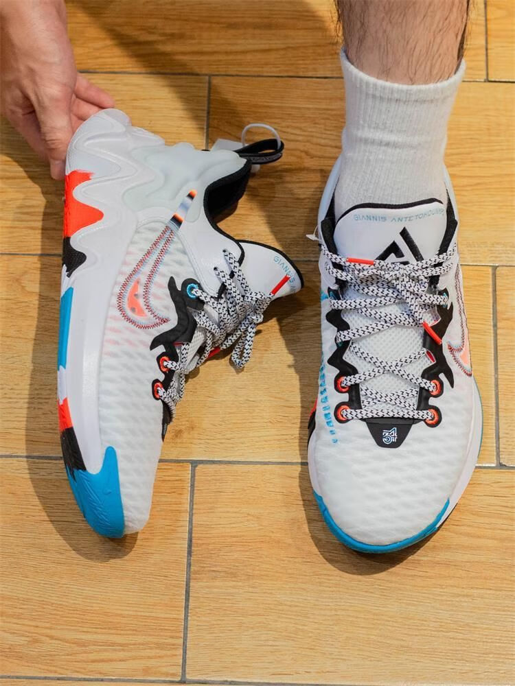 2021新款字母哥支线团队缓震实战篮球鞋nba全男耐磨运动鞋子白粉39送