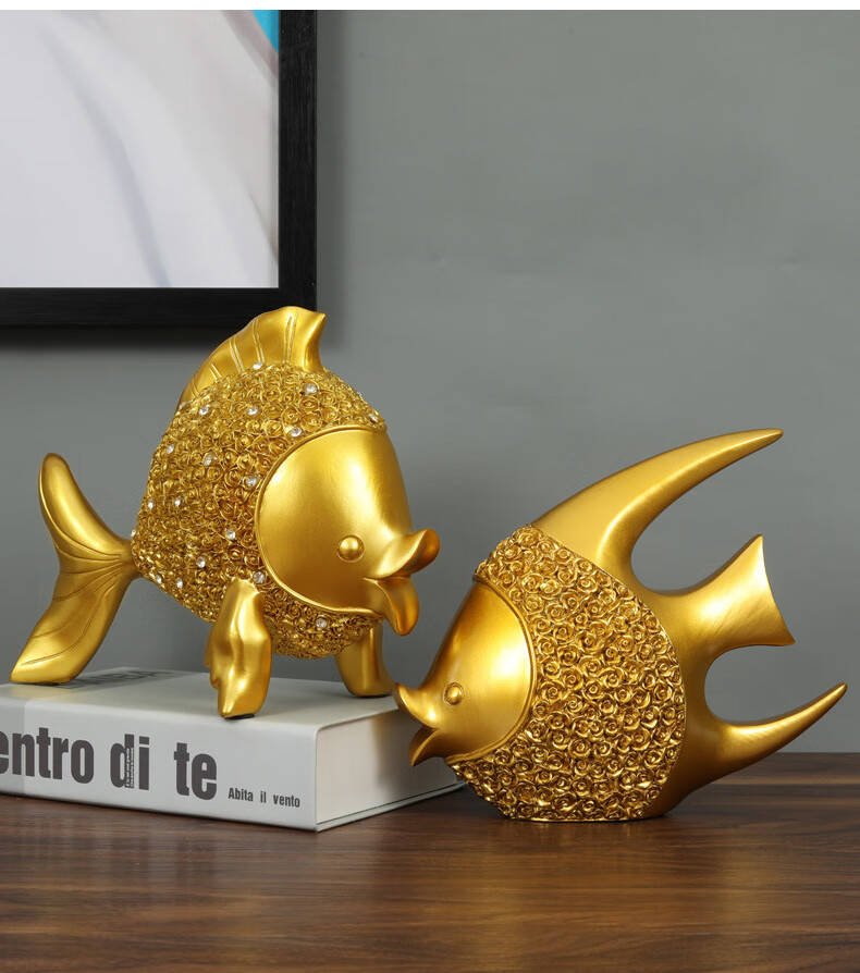 微同族轻奢品牌鱼摆件开业送礼电视柜家居客厅装饰品摆设工艺品简约