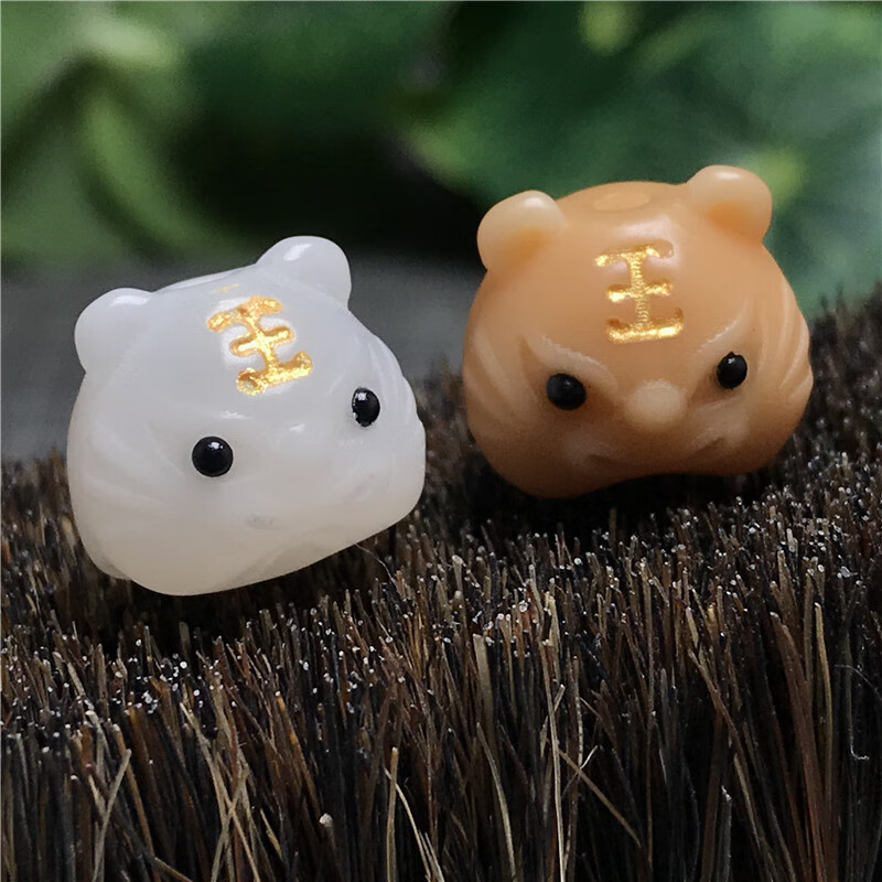 集祥阁白菩提根风化籽雕刻小老虎卡通头像吊坠虎年配饰挂件男女士小
