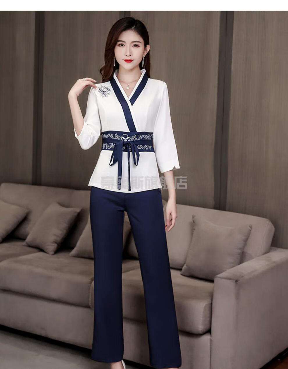 养生馆采耳师服装春夏美容师高端工作服美容院女气质显瘦spa休闲会所