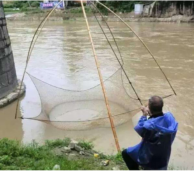 网捕鱼网自动渔网捕鱼扳网扳罾挑网抬网拉网提网小搬网大型 升级版胶