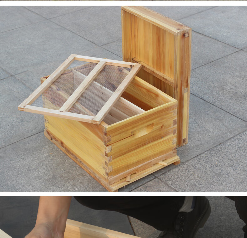 新款蜂之家蜂箱全套蜜蜂箱批发杉木诱蜂箱蜂蜜大箱小型平箱养蜂专用