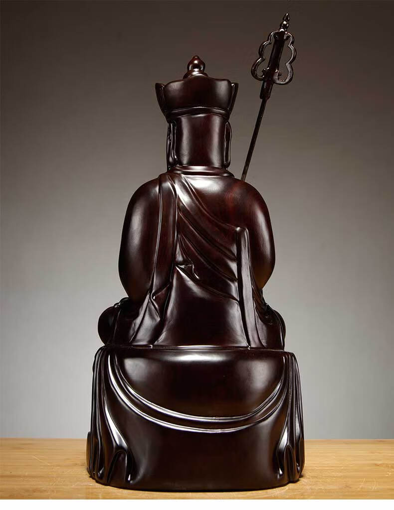 唐砖木雕地藏王佛像家用供奉地藏王菩萨摆件实木雕佛像红木雕刻工艺品