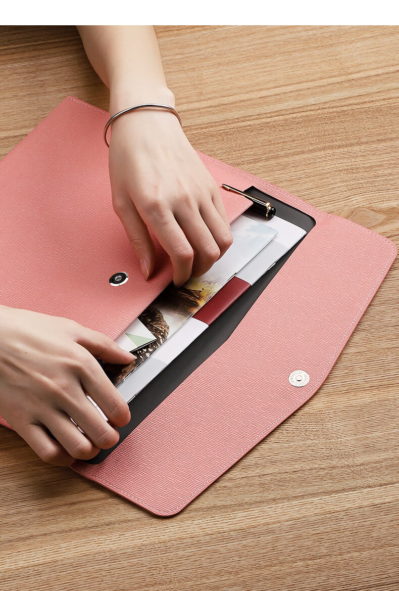 皮尔卡丹奢侈品文件袋a4文件包资料袋大容量办公文件收纳袋档案袋大号