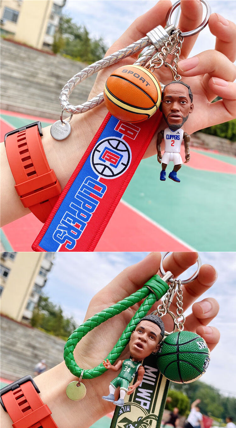 新品篮球钥匙扣球星书包挂件詹姆斯篮球钥匙扣公仔男生生日开学礼物黄