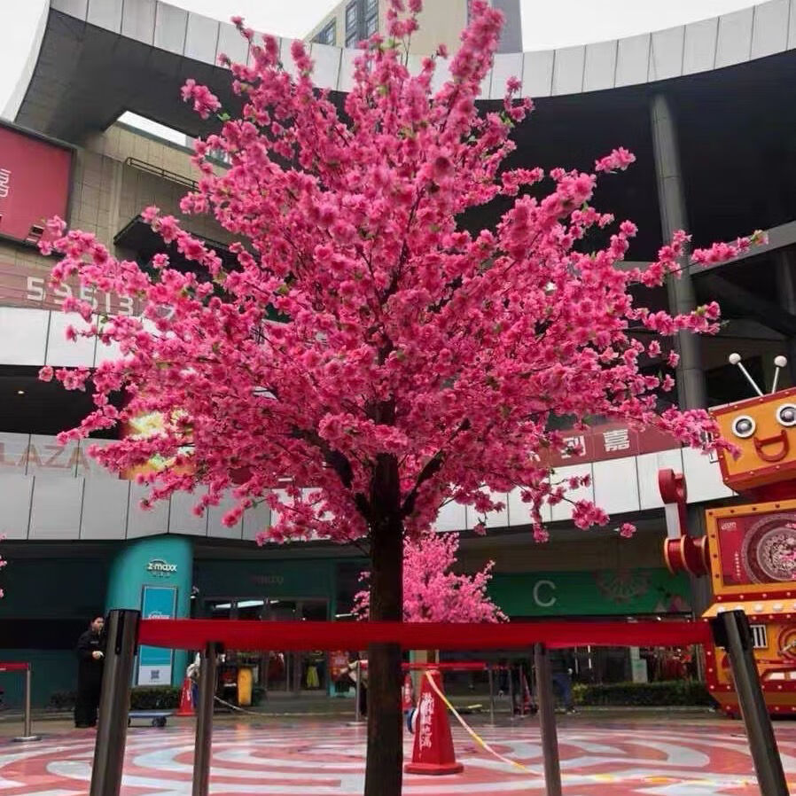 【精选现发】仿真樱花树桃花树假树装饰室内室外许愿树门店摆件景观树