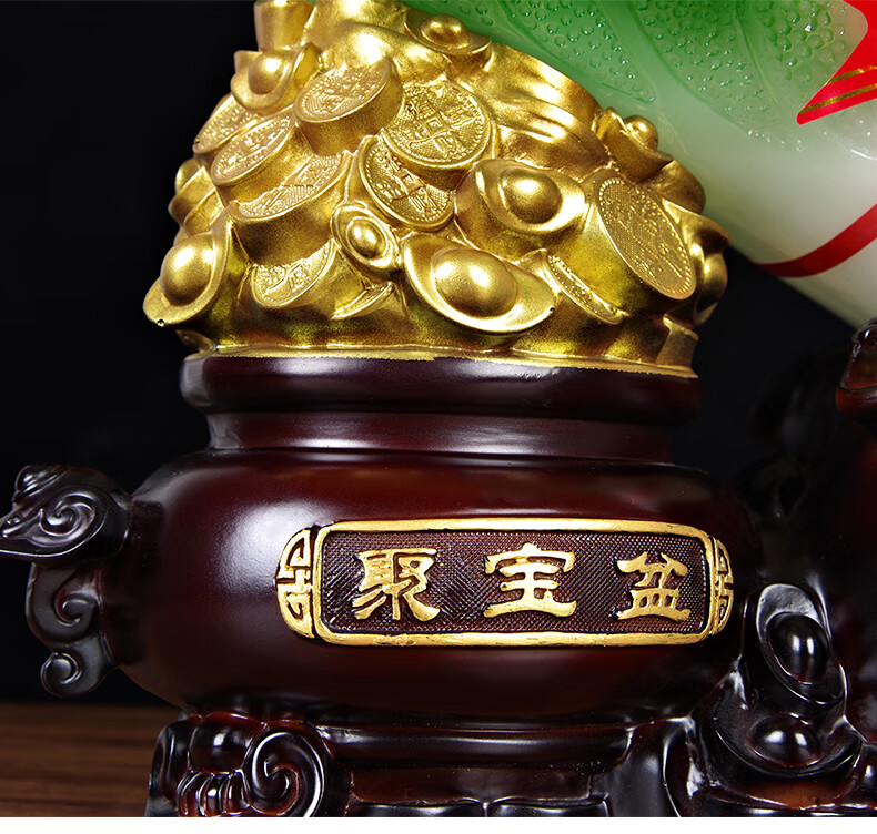 尘客 摆件百财开业礼品招财聚宝盆工艺品客厅电视柜酒柜玄关摆设 小号