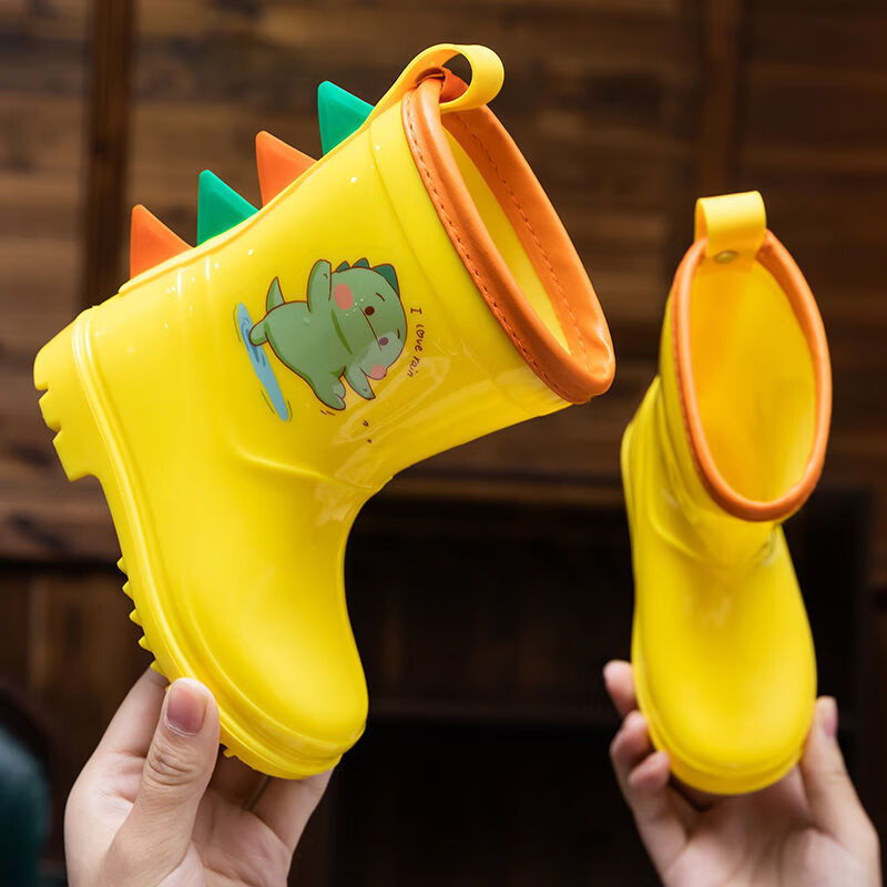 迪士尼disney儿童雨鞋雨衣套装小恐龙可爱雨靴防滑水鞋
