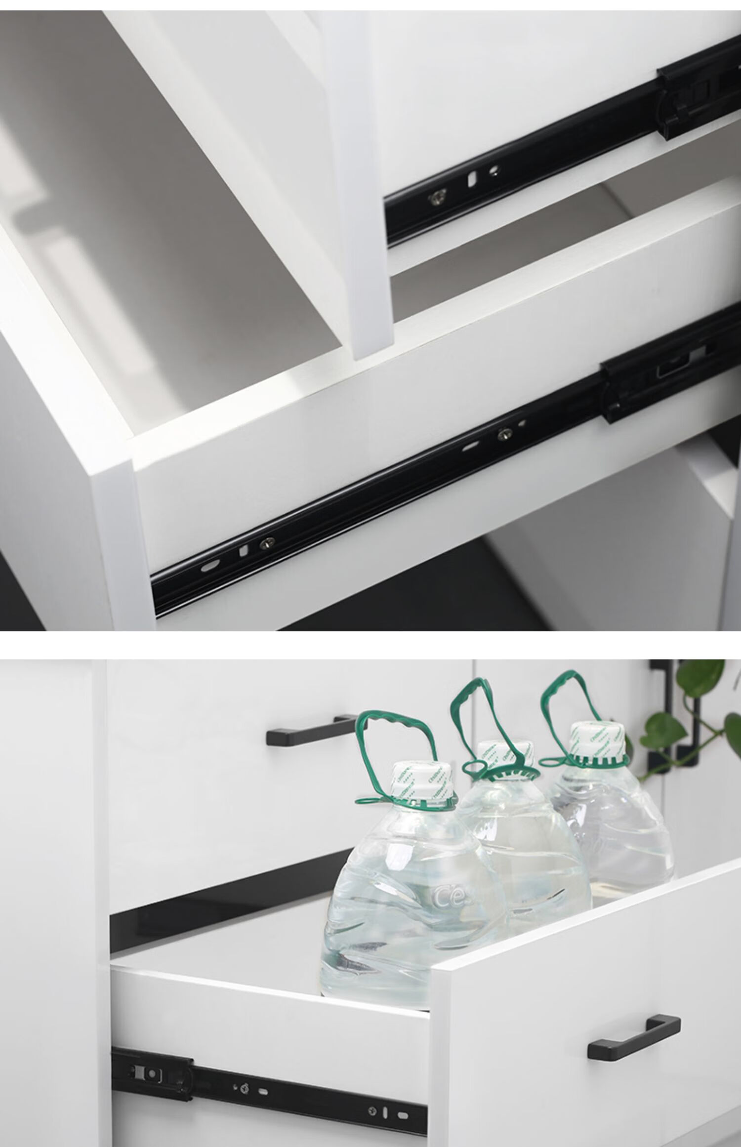 滑轨三节轨抽屉伸缩滑道阻尼静音导轨条橱柜轨道侧装五金配件24寸60cm