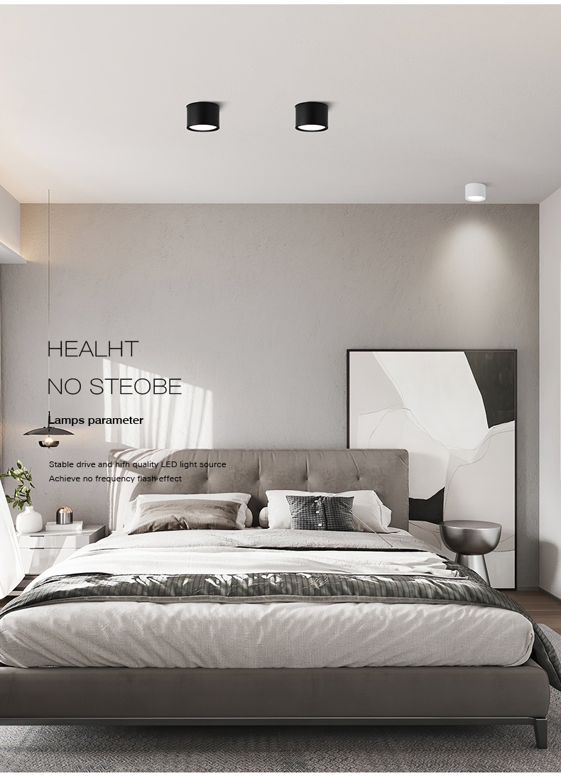 敦固deetgu明装筒灯客厅主灯走廊过道灯北欧创意吊顶灯卧室射灯圆形