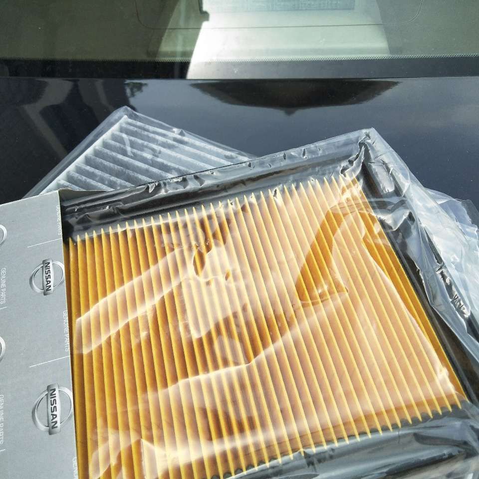 tyui适用于日产原装空气滤芯 空调滤芯一对,4s店配件轩逸骐达奇骏天籁