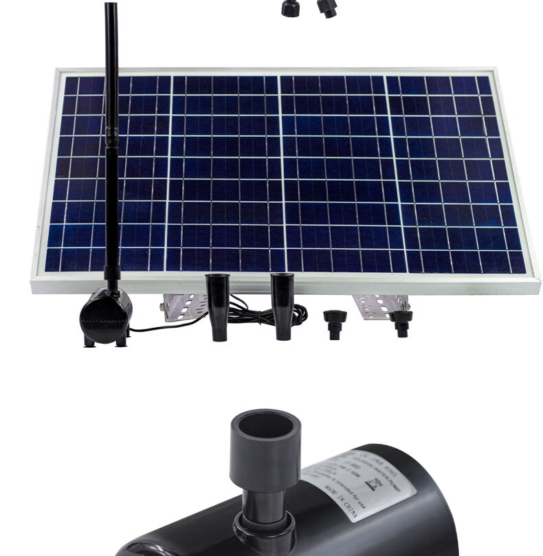 太阳能鱼池增氧机喷泉泵庭院室外假山造景水泵自动12v充电氧气泵 12v