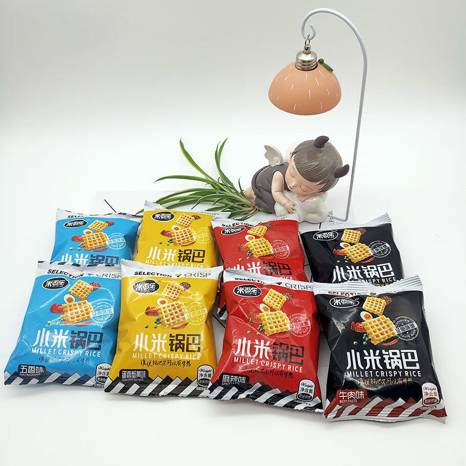 米西乐小米锅巴蛋香蟹黄牛肉味休闲零食陕西特产小吃散称 蛋香蟹黄味2