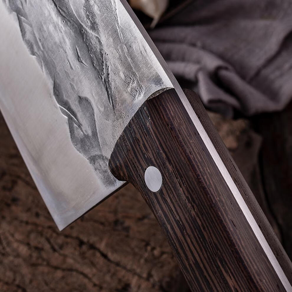 锻打菜刀龙泉锤纹老中式家用厨房阳江刀具不锈钢切片切肉女士厨刀mcd