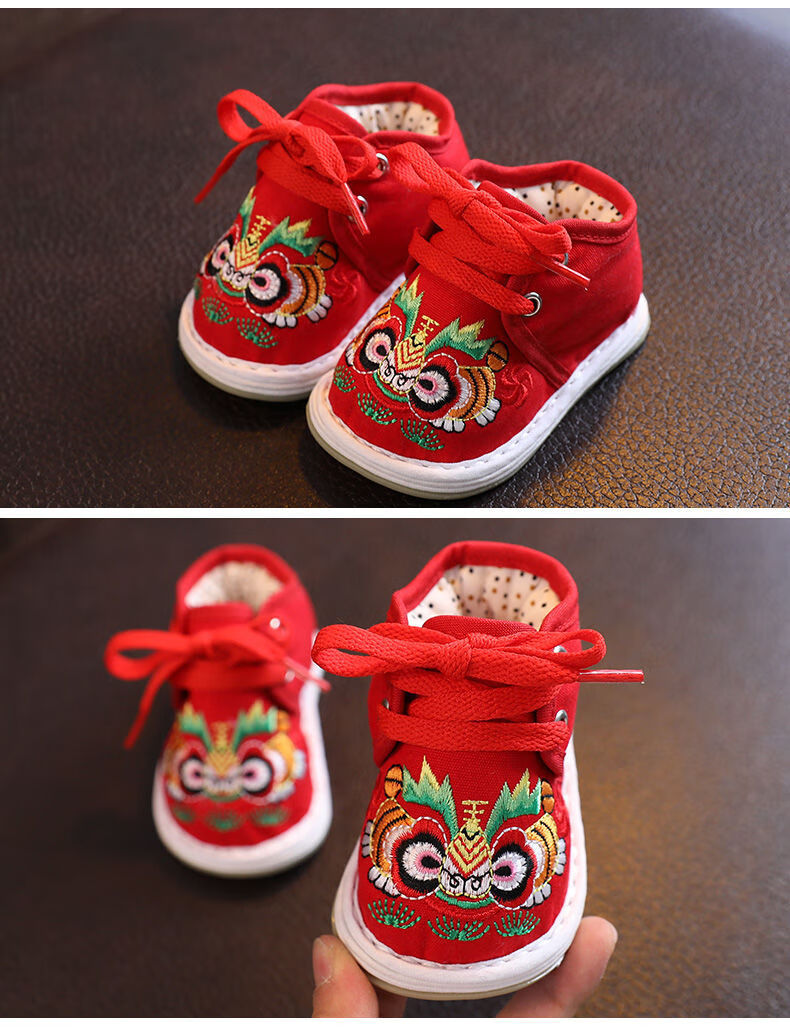 稚气熊虎头鞋婴幼儿童布鞋男女宝宝学步鞋孩子老虎鞋满月纪念周岁百天