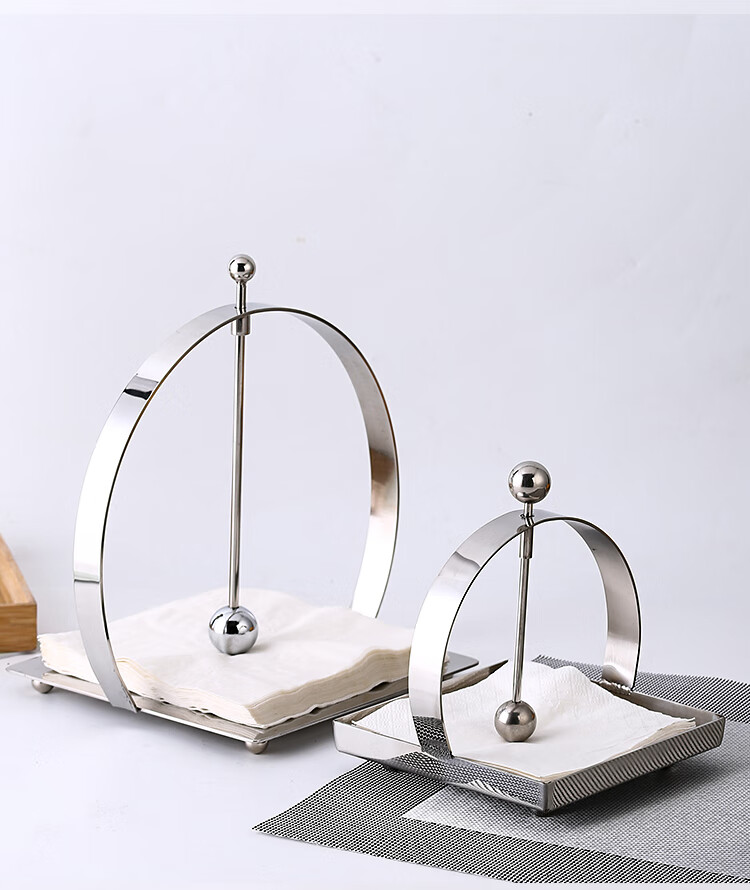 餐巾纸架托创意不锈钢纸巾座方形架餐厅酒店台面纸巾架简约餐巾架欧式