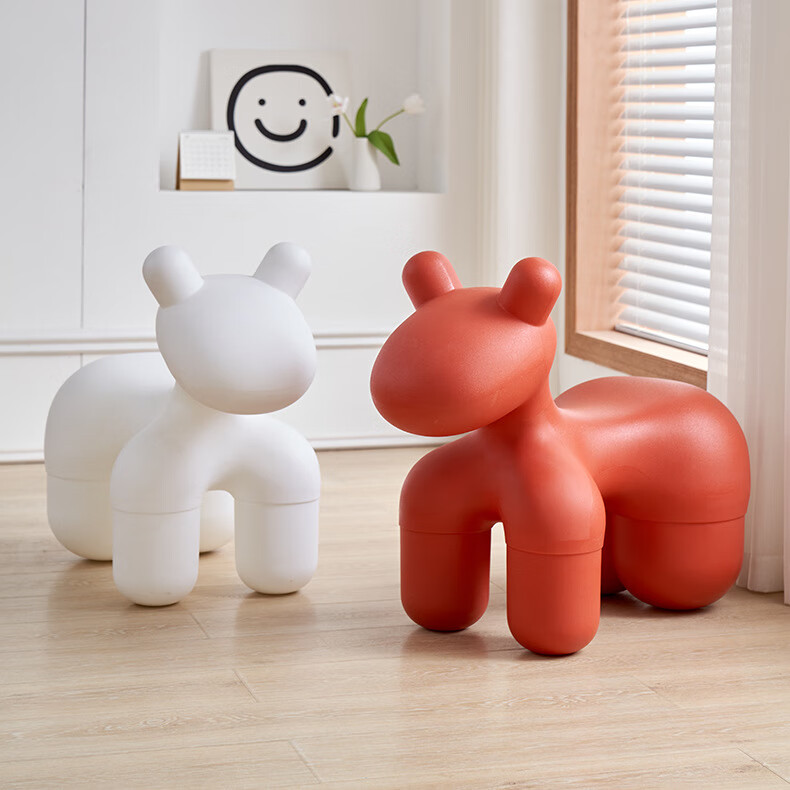 元良小马凳 创意动物座椅可爱少儿坐椅pp材质马造型凳子休闲单人小马