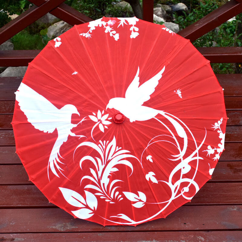 古风油纸伞女中国风舞蹈演出古典古装汉服绸布伞旗袍道具装饰红伞图案