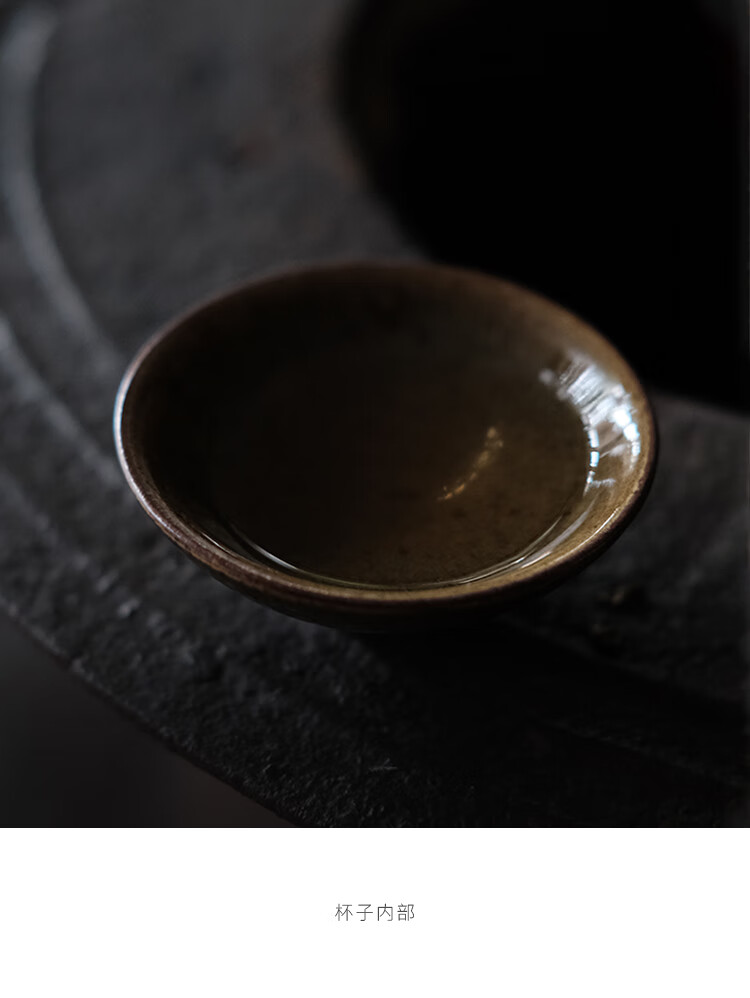 梅花落复古斗笠杯盏草木灰釉手工拉坯粗陶瓷单杯建盏主人品茗杯斗笠杯