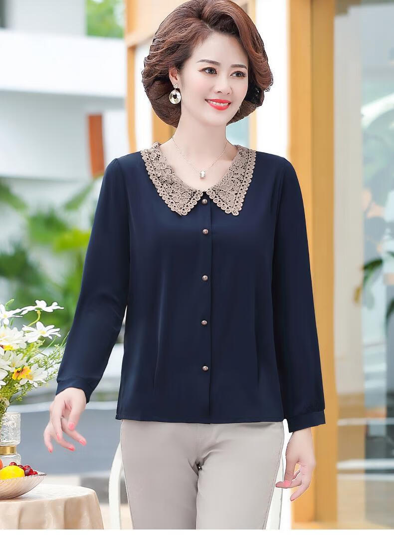 长袖t恤新款打底衫洋气小衫40岁50中年妇女秋衣外穿红色xl建议90105斤