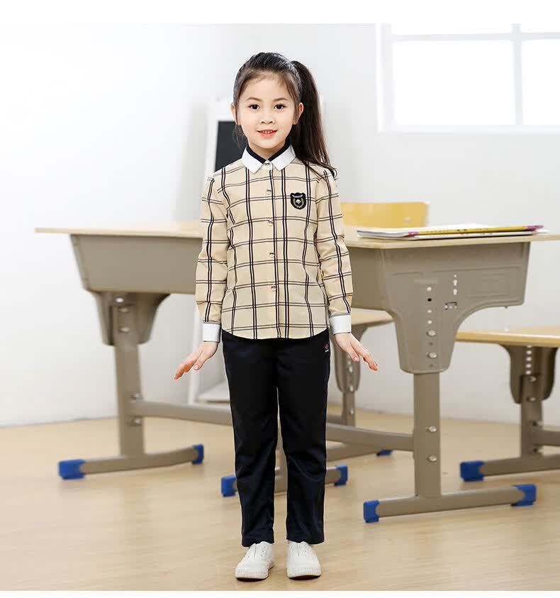 阅诗南宁小学生礼服新希望校服套装上衣格子衬衫男短袖裤两件套女裙子