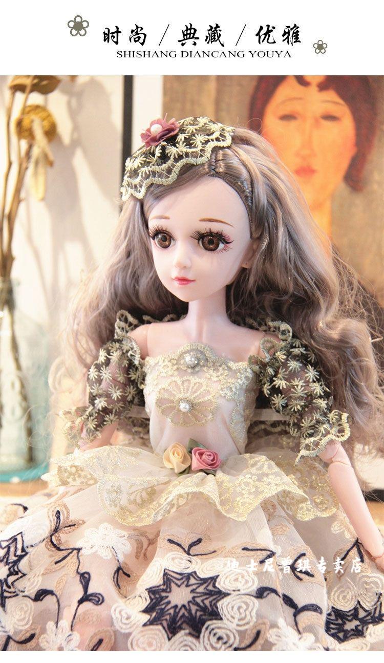 迪士尼disney女生节礼物同款60厘米芭比娃娃套装2020新款衣服仿真换装