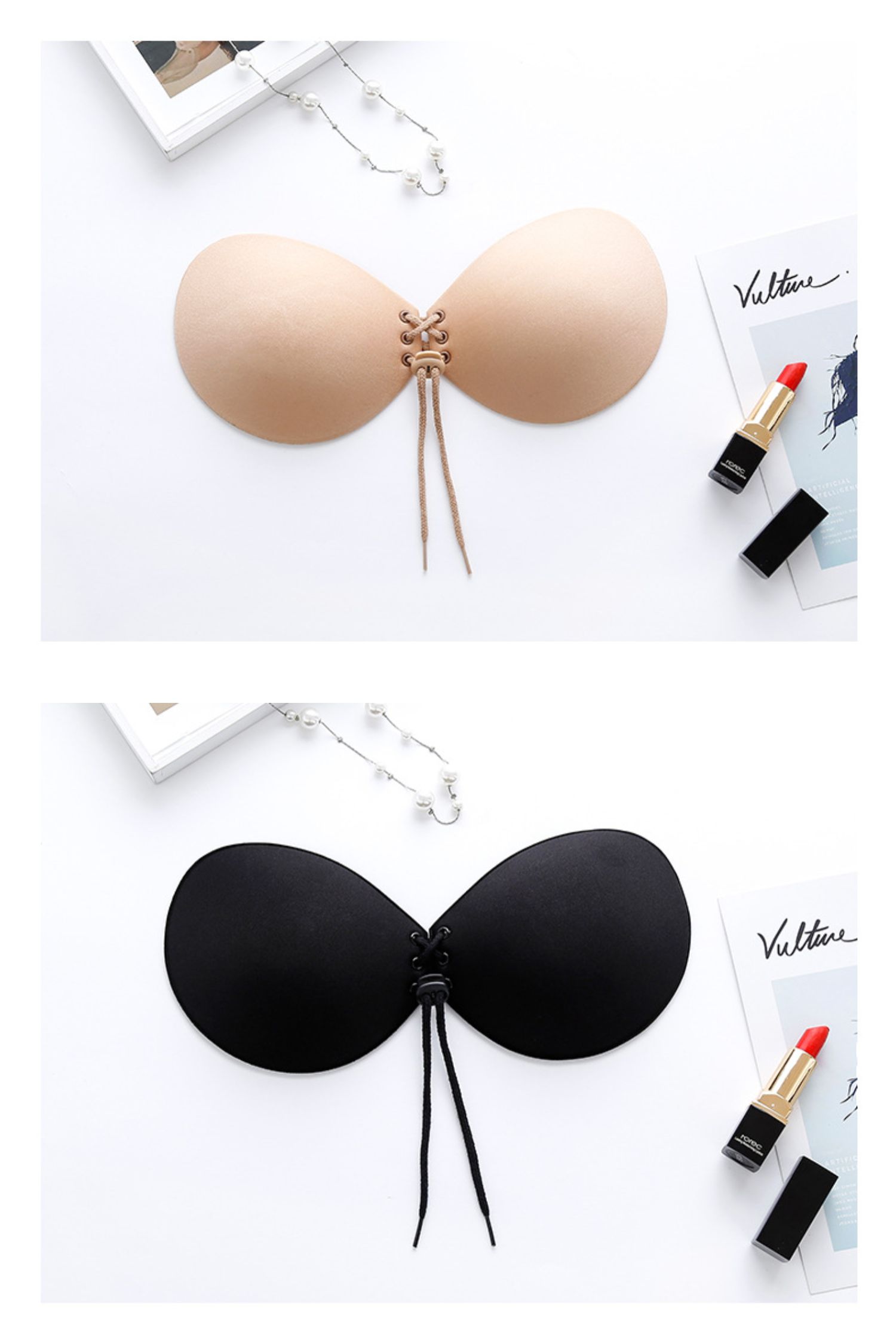 浪莎小胸加厚胸贴小义乳cd硅胶隐形文胸平胸聚拢礼服婚纱内衣5cm拉绳