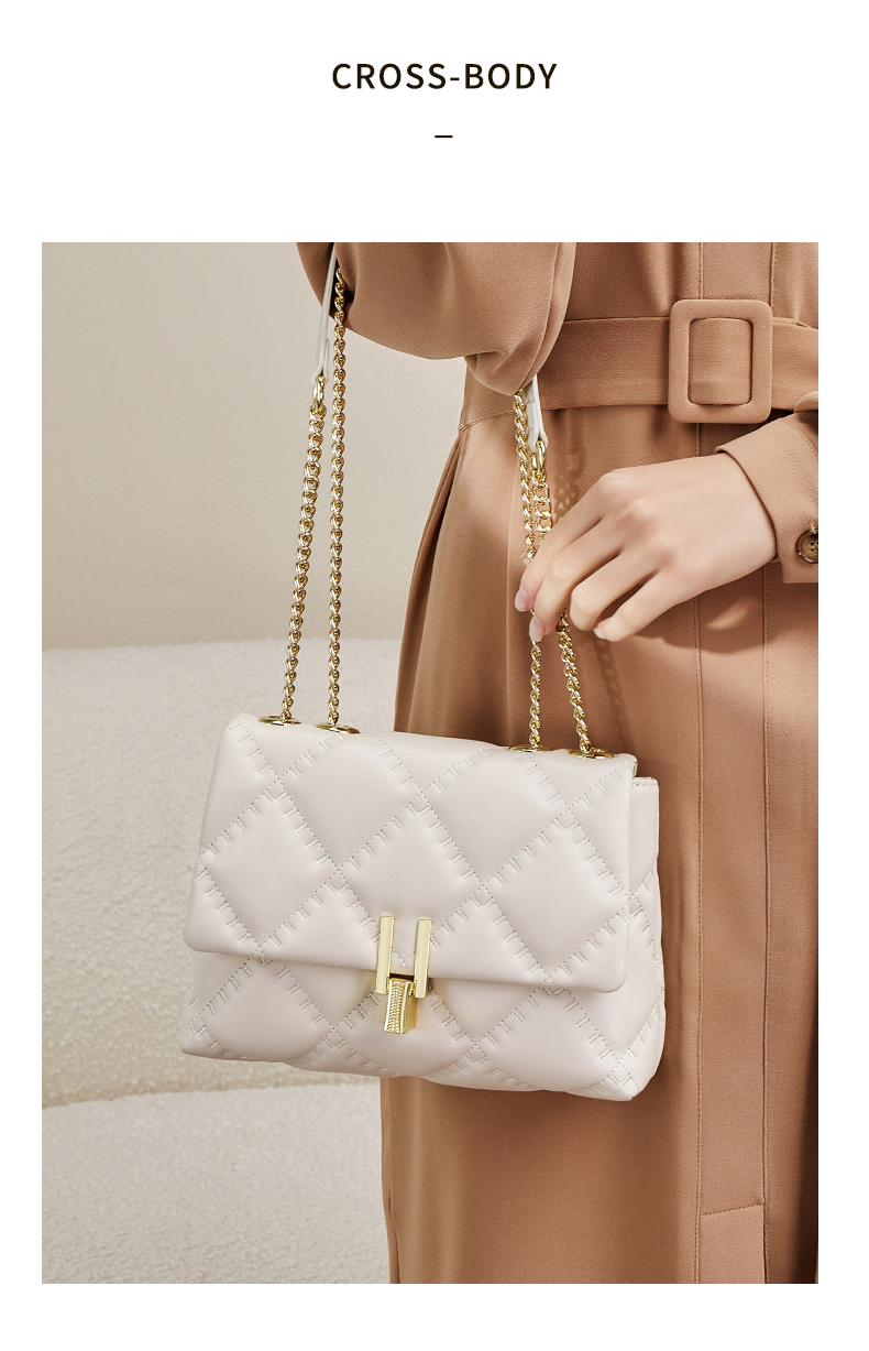 昭奢牛皮包包奢饰品女包时尚单肩包流行小香风链条包女士斜挎包女包潮