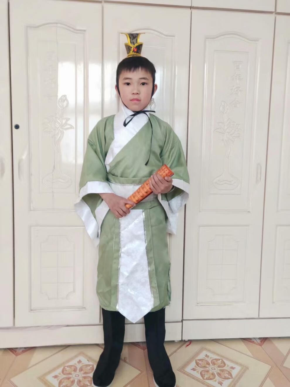 曹操刘备的诸葛亮儿童演出服装赵云周瑜士兵人物衣服男童曹操黑100