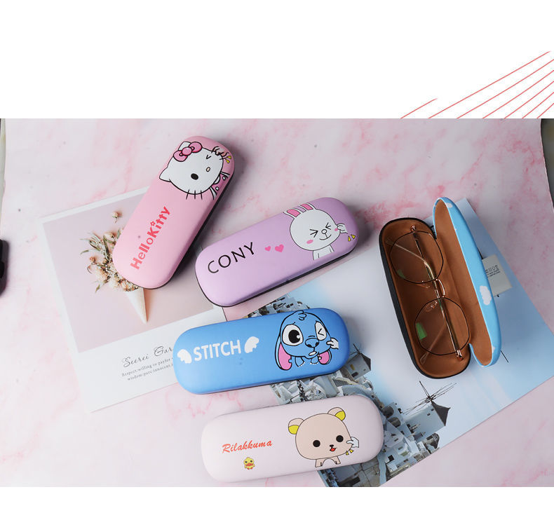 蜜丝吴新品儿童眼镜盒眼镜盒男ins少女便携防压简约卡通可爱眼睛盒