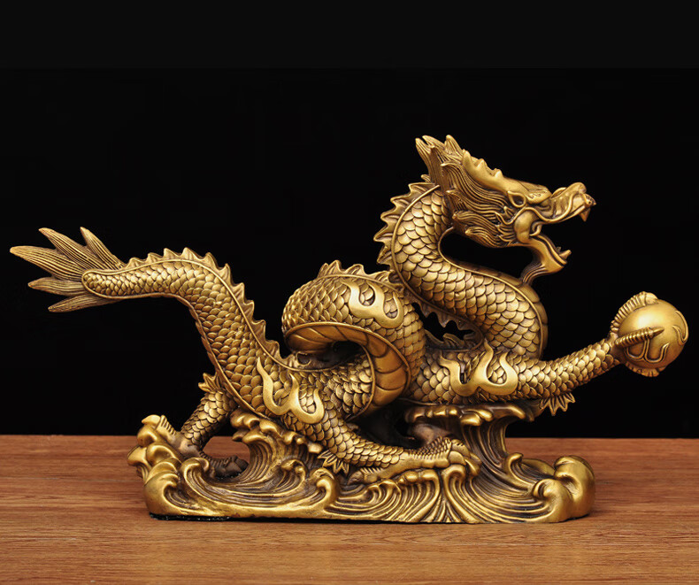 全铜龙摆件龙腾四海龙风水摆设家居客厅电视柜装饰品