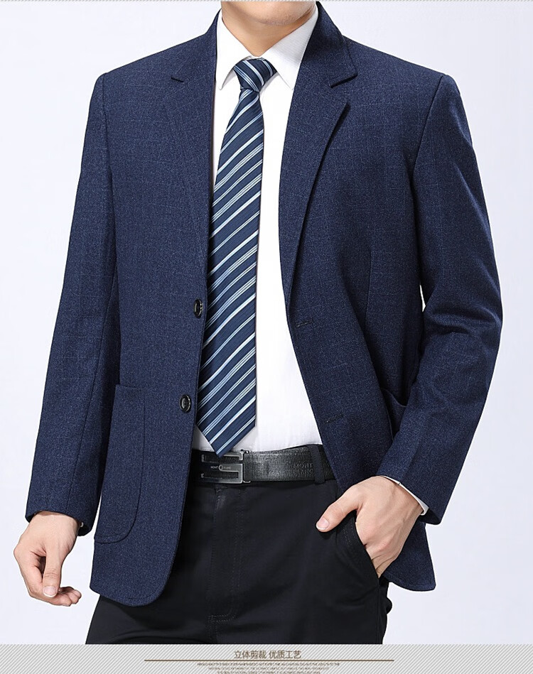 虎都男装2022秋冬季新款中年男士休闲西装外套爸爸装时尚休闲单西服