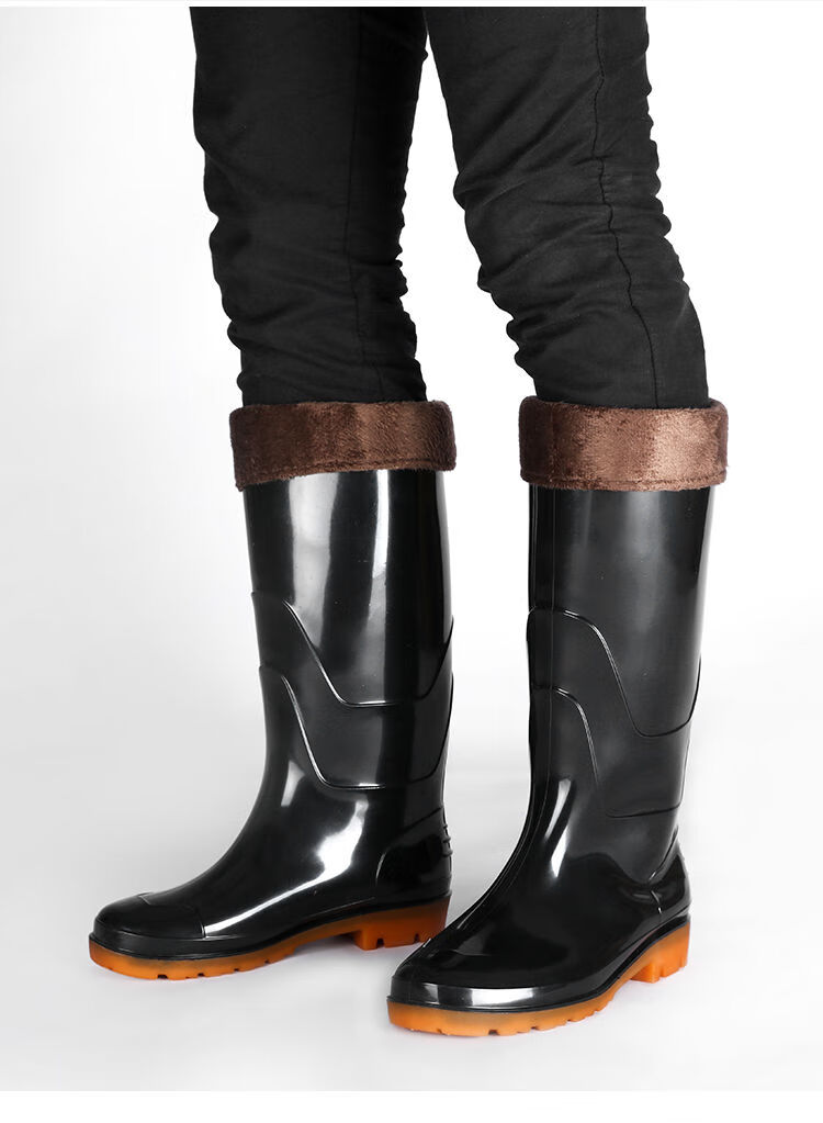高筒男士水鞋加绒雨鞋防水防滑水靴中低筒水鞋女厨房工地钓鱼胶鞋3517