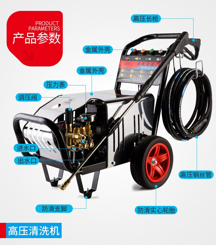 高压清洗机洗车机大功率220v380v洗地机水泵洗车商用水抢工业限量升级