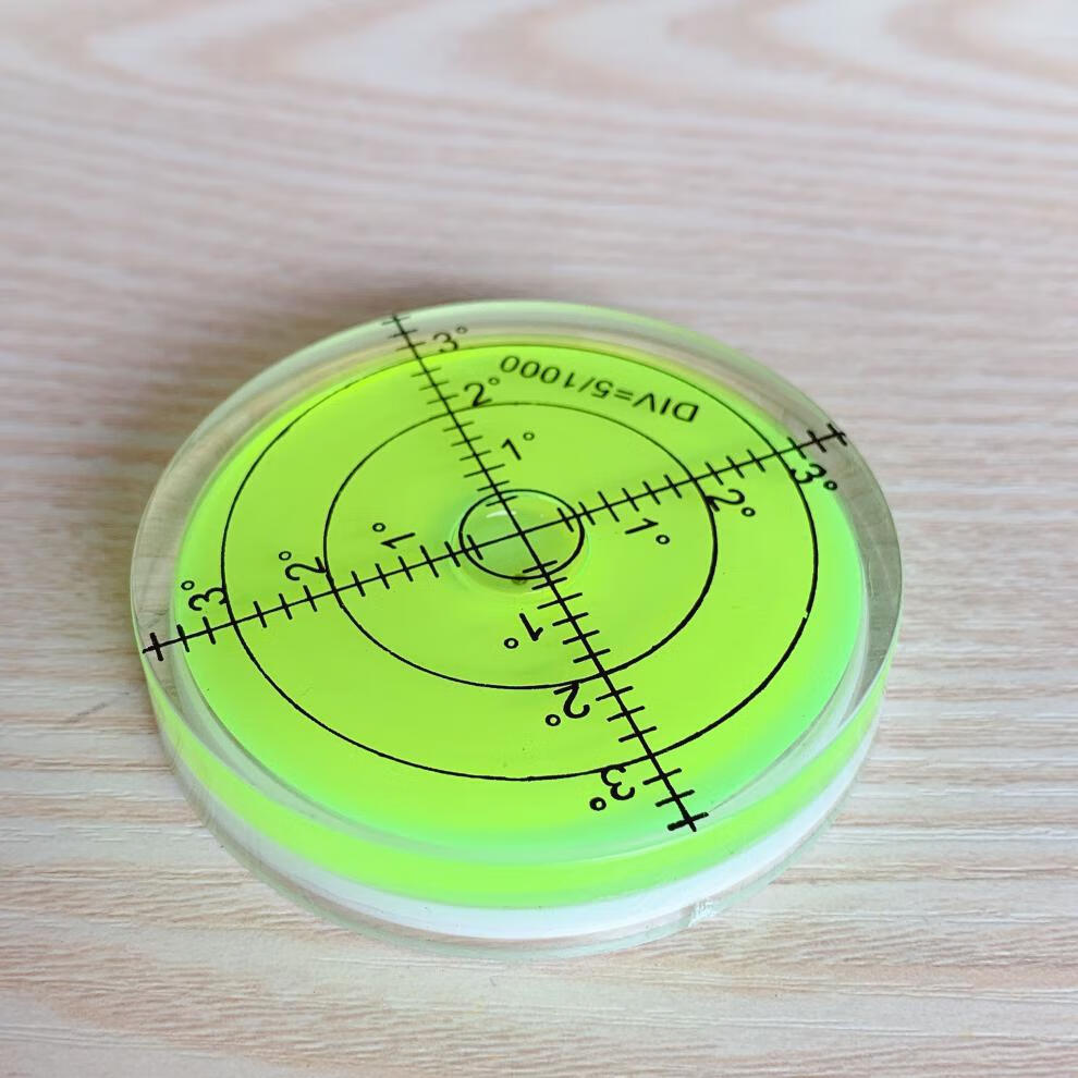 定制多种规格水平仪可带刻度正圆形水平器水平珠水准泡 90*17mm黑底座