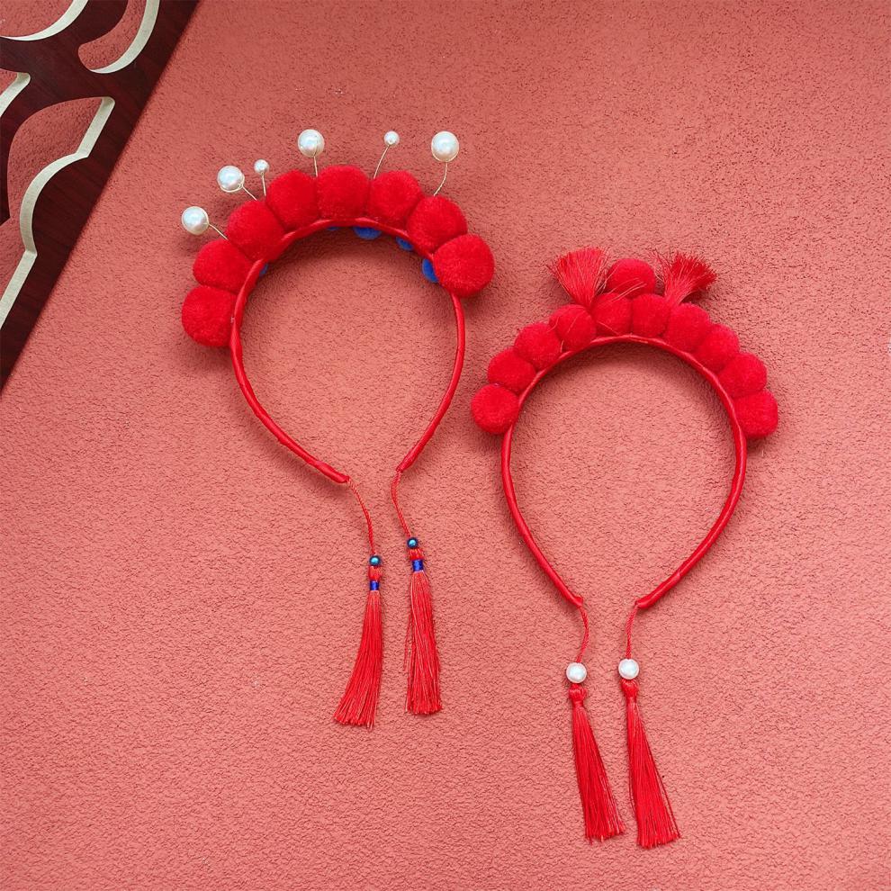 美芙仁清朝格格古风中国风发箍女宝喜庆拜年发饰国潮京剧发卡汉服流苏