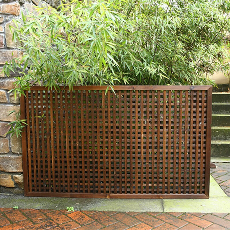 花园墙新防腐木栅栏屏风隔断木网格爬藤花架木篱笆木花园围栏护栏橘色