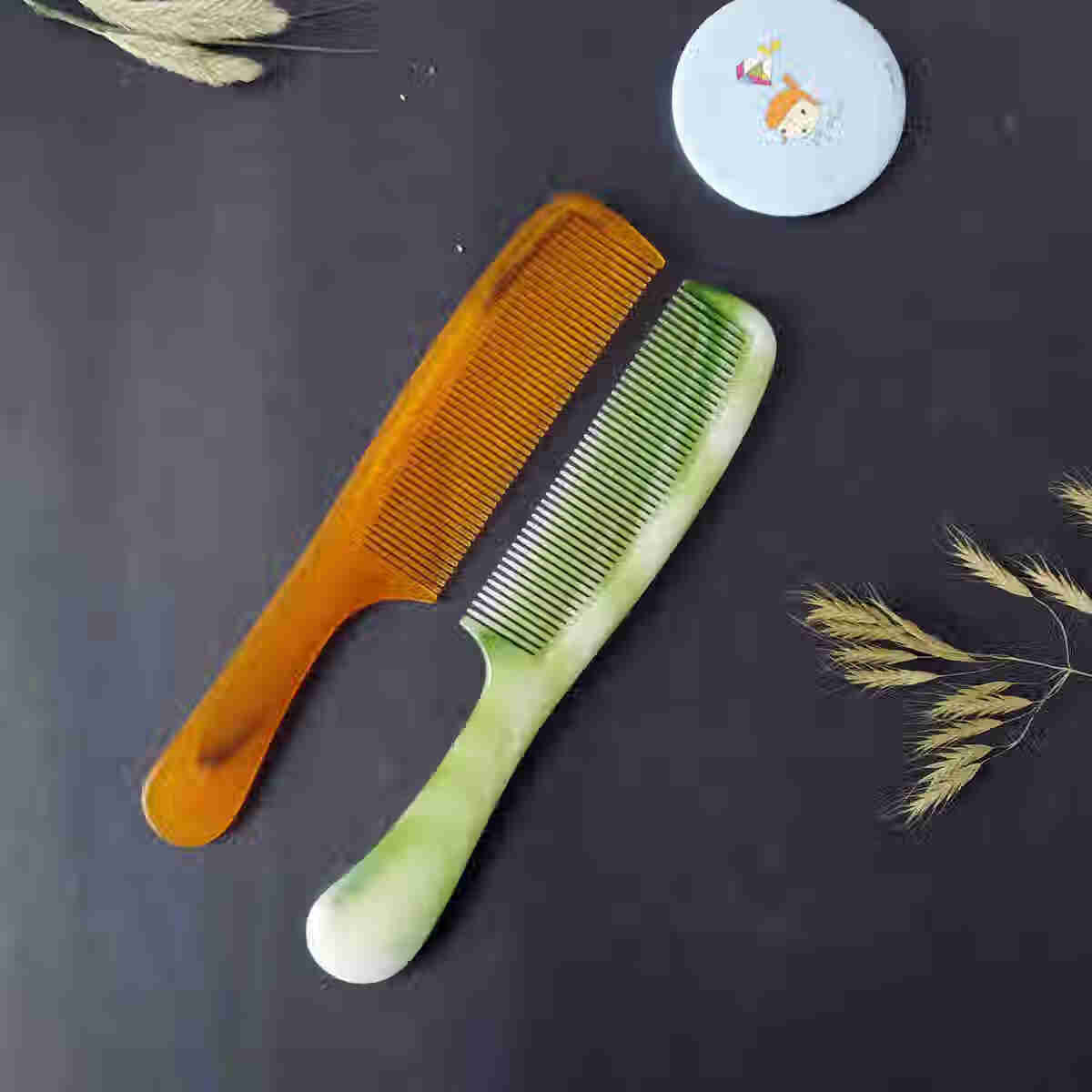 折不断牛筋梳密齿家用梳子大号加厚防静电便携梳子女洗头梳大梳子黄色