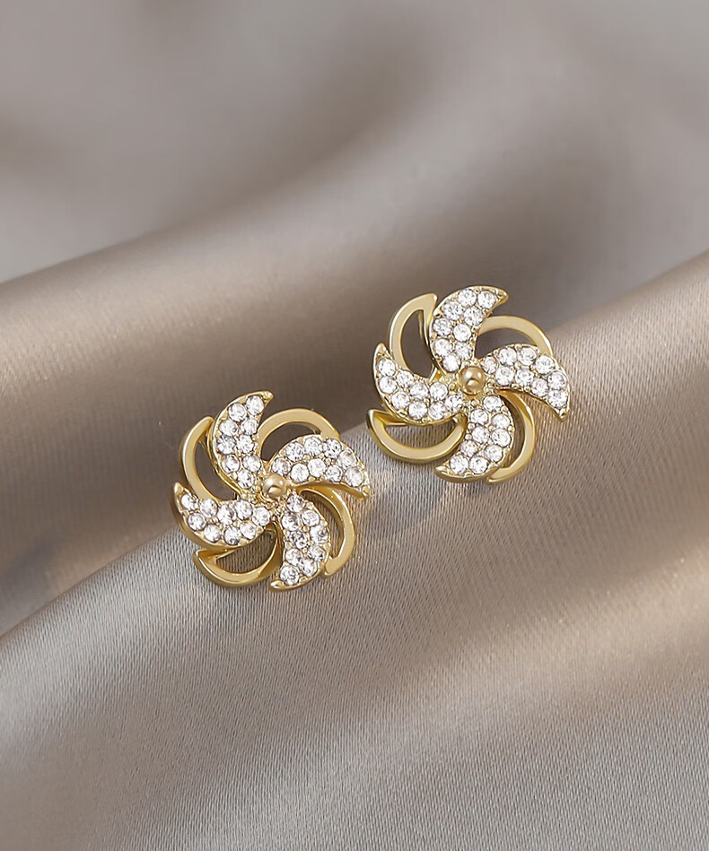 银色风车耳钉【图片 价格 品牌 报价】-京东