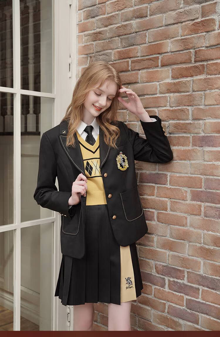 【梗豆物语】哈利波特联名 jk制服皮扣百褶裙 英伦风3125 a款绿色斯