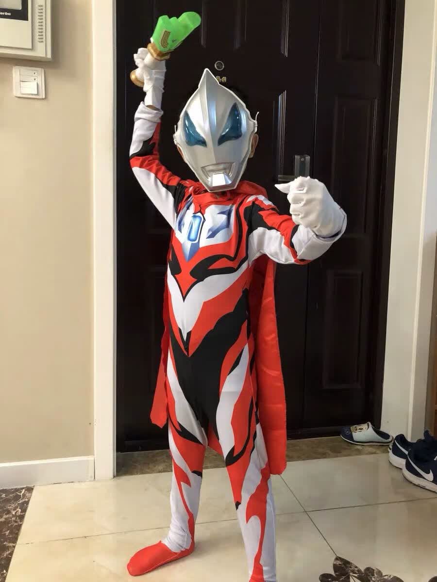 迪加奥特曼服装皮套小男孩男童迪迦奥特曼套装儿童表演服奥特曼面具