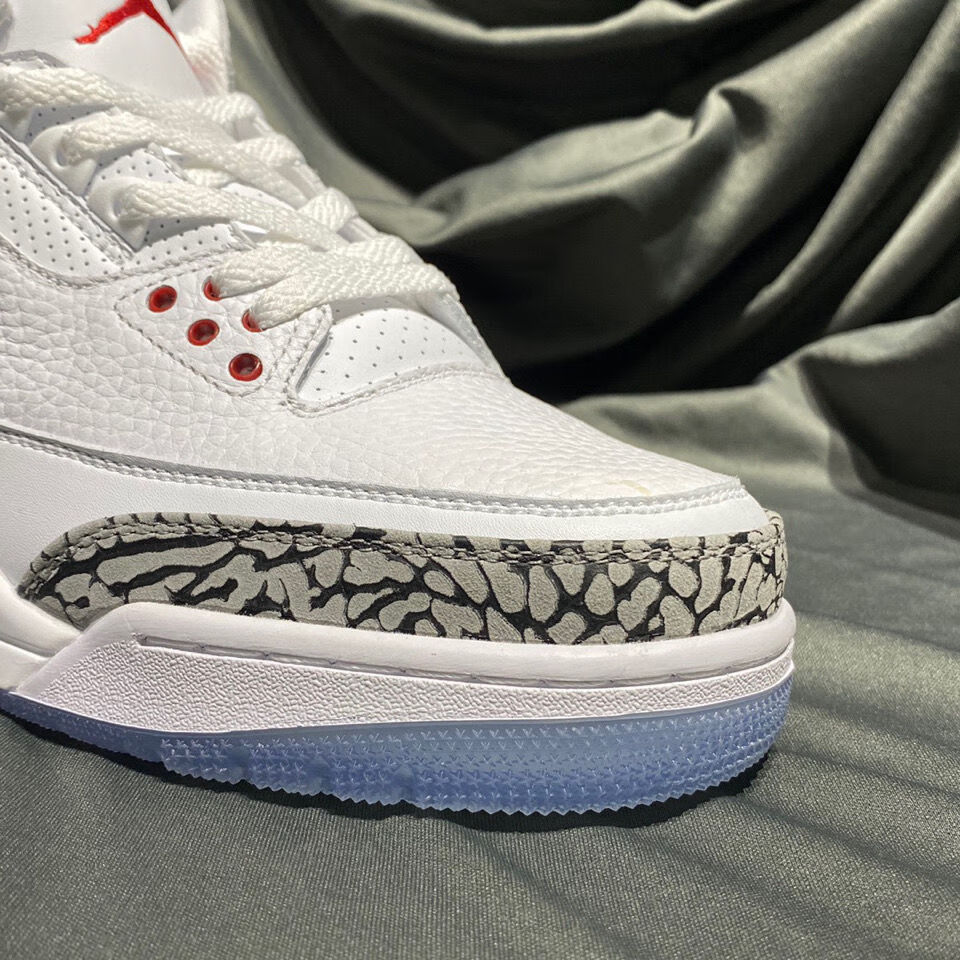 耐克aj3纯质实拍白水泥水晶底男女休闲运动鞋学生情侣百搭高帮sifbey