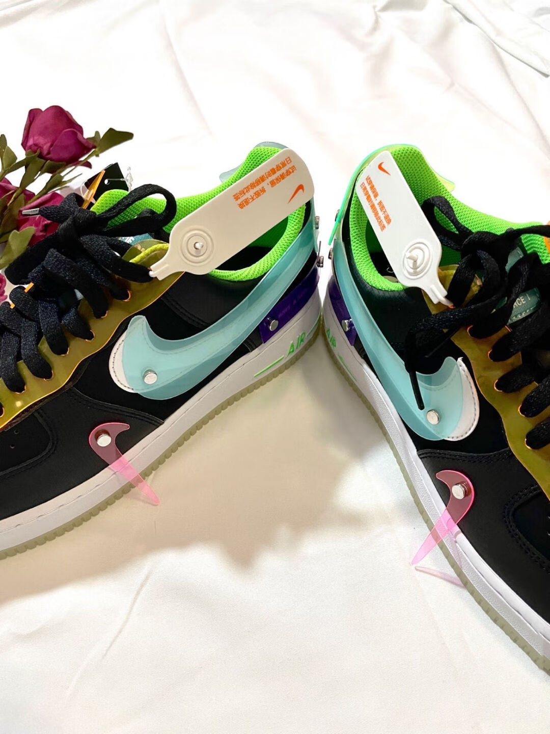 男女鞋force1开拓者炫彩镭射空军一号af1电玩像素高低帮休闲板鞋空军