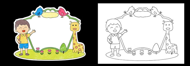 读书卡手抄报小学生阅读记录手绘模板手工创意儿童好书卡a4 横版b版12