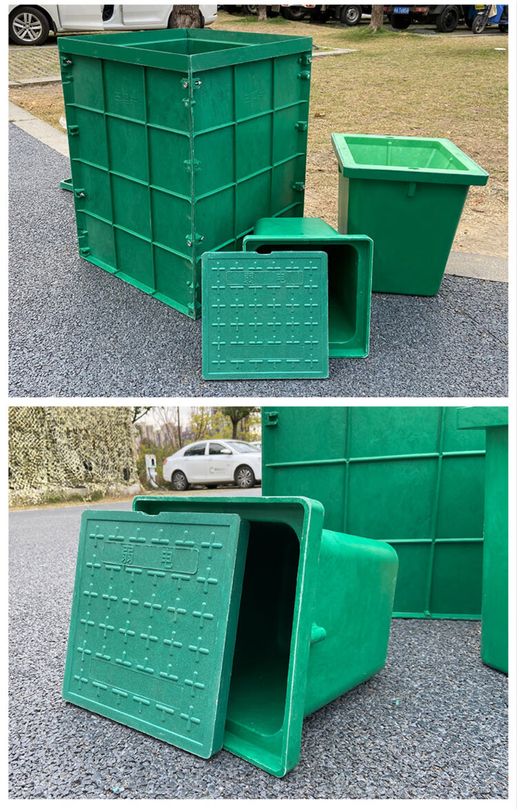 成品手孔井smc一体式穿线井树脂复合弱电井盖方形圆形窨井电缆井600方