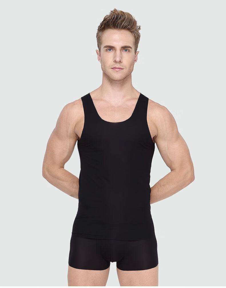 无痕背心男跨栏健身运动速干打底白色内衣紧身潮男士男式夏季夏天无袖