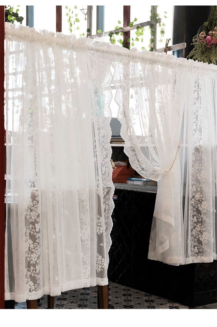 绷纱帘美式穿杆落地窗纱帘飘隔断窗阳台免打孔上下绷纱玻璃门魔术贴帘