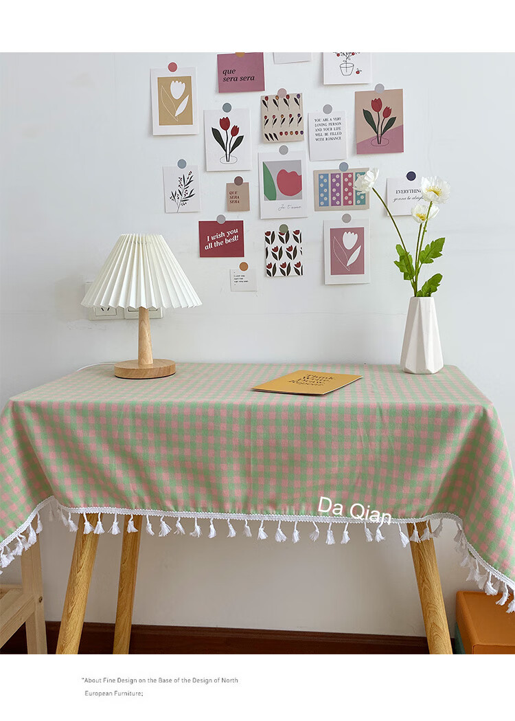 书桌背景布餐布大千印象格子桌布ins风纯棉拍照背景布野餐布小清新