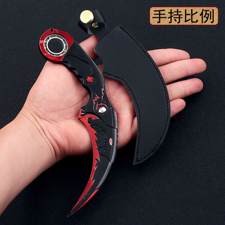 毒牙刀生死暗月双刺合金模型可旋转黄金毒牙可转动合金兵未开刃对装