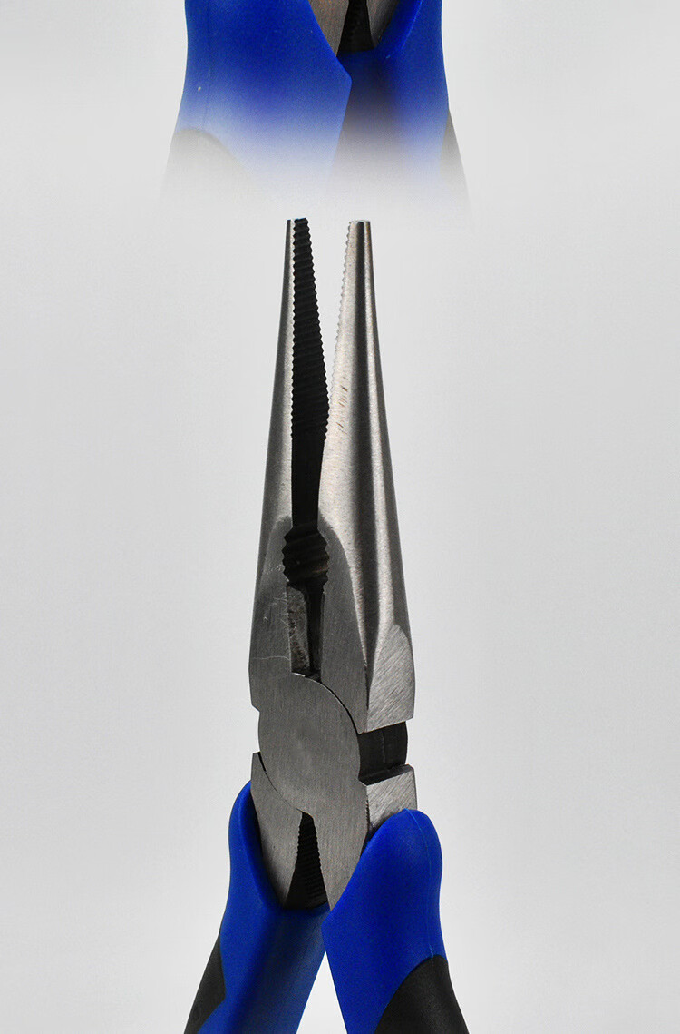 多功能钢丝钳8寸6寸虎口钳子45钢工业级省力偏尖口克丝钳黄黑6寸尖嘴